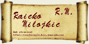 Raičko Milojkić vizit kartica